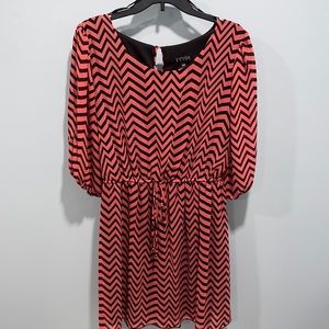 Salmon Chevron 3/4 sleeve dress